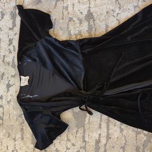 Black Velvet Wrap Around Maxi Dress